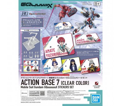 Base Exhibicion Action Base 7 Transparente con Pegatinas GQUX