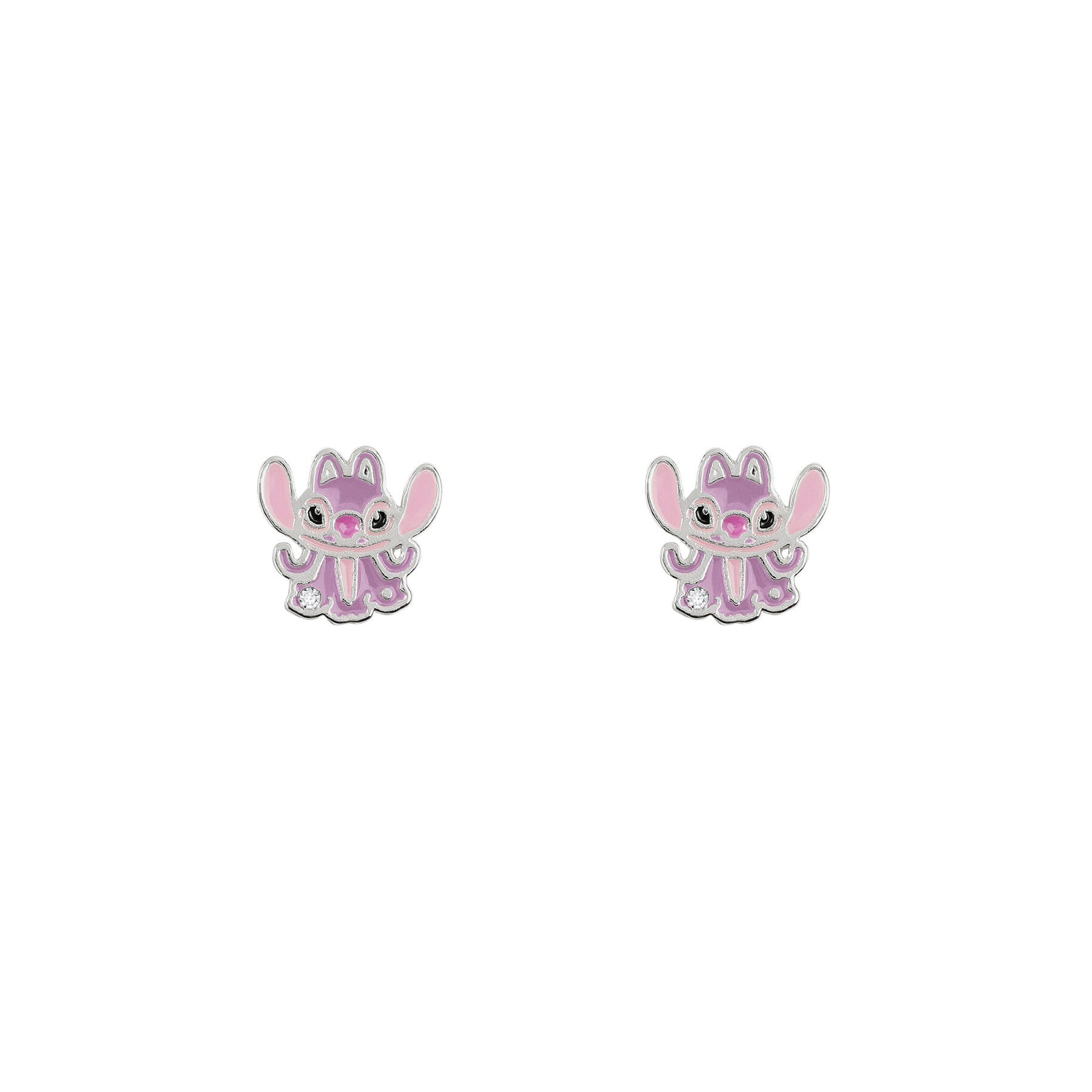 Pendientes Angel Stitch Disney Plata