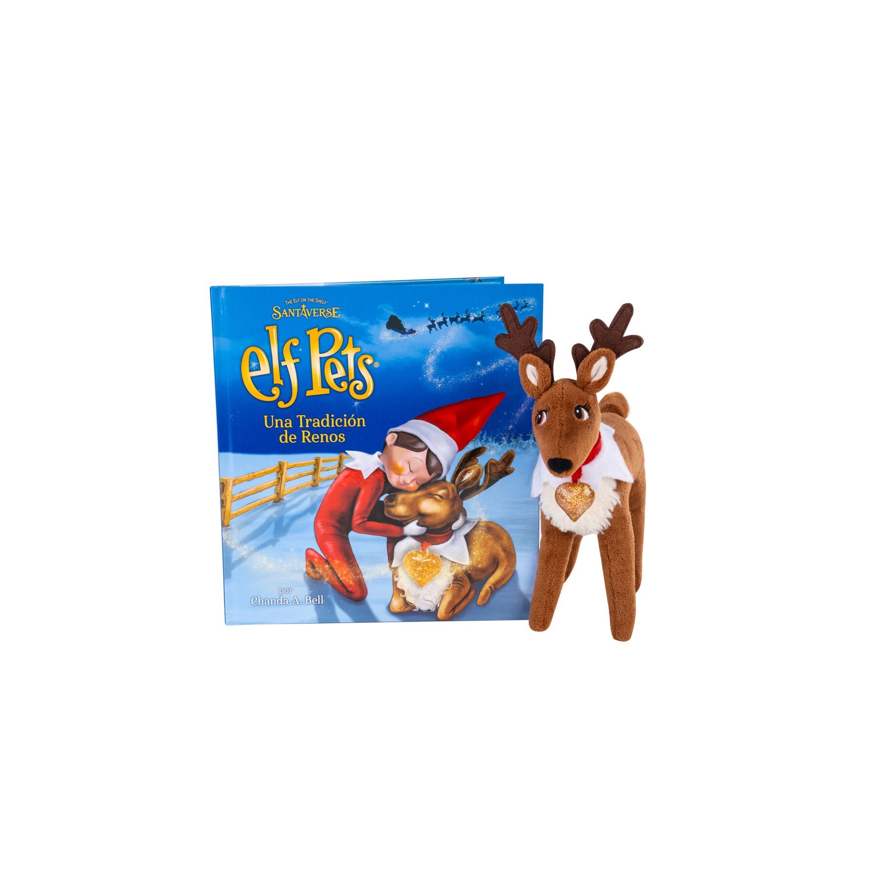 Set Cuento + Peluche Reno Elf Pets Espaã±Ol