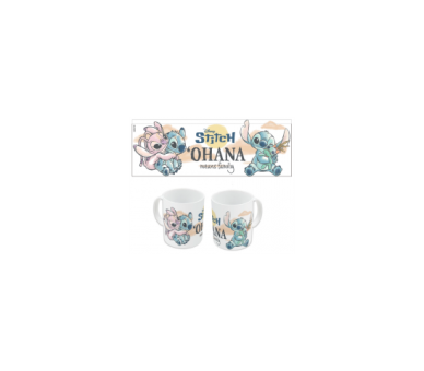 Taza Ceramica 325 Ml Stitch & Angel Varios