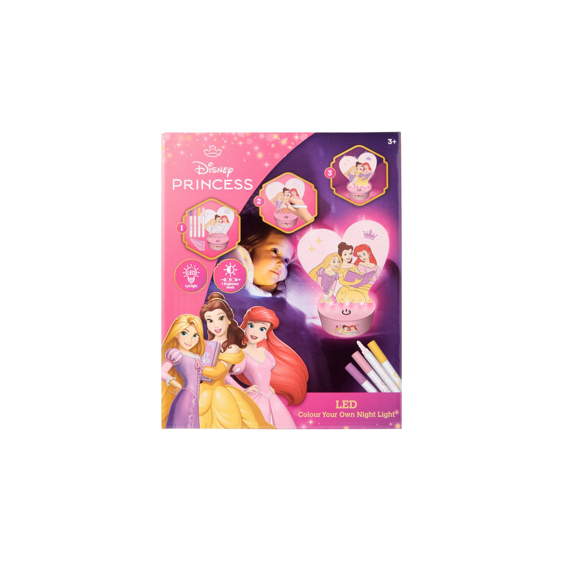Figura para pintar luz LED Princesas Disney