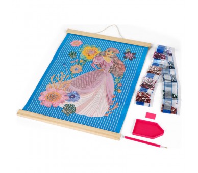 Marco madera pinta con diamantes Princesas Disney