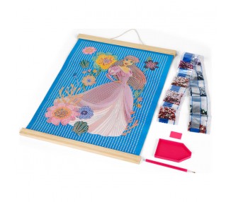 Marco madera pinta con diamantes Princesas Disney