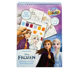 Libro dibujo + acuarelas y pincel Frozen Disney