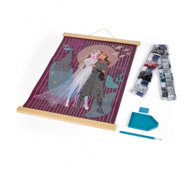 Marco madera pinta con diamantes Frozen Disney