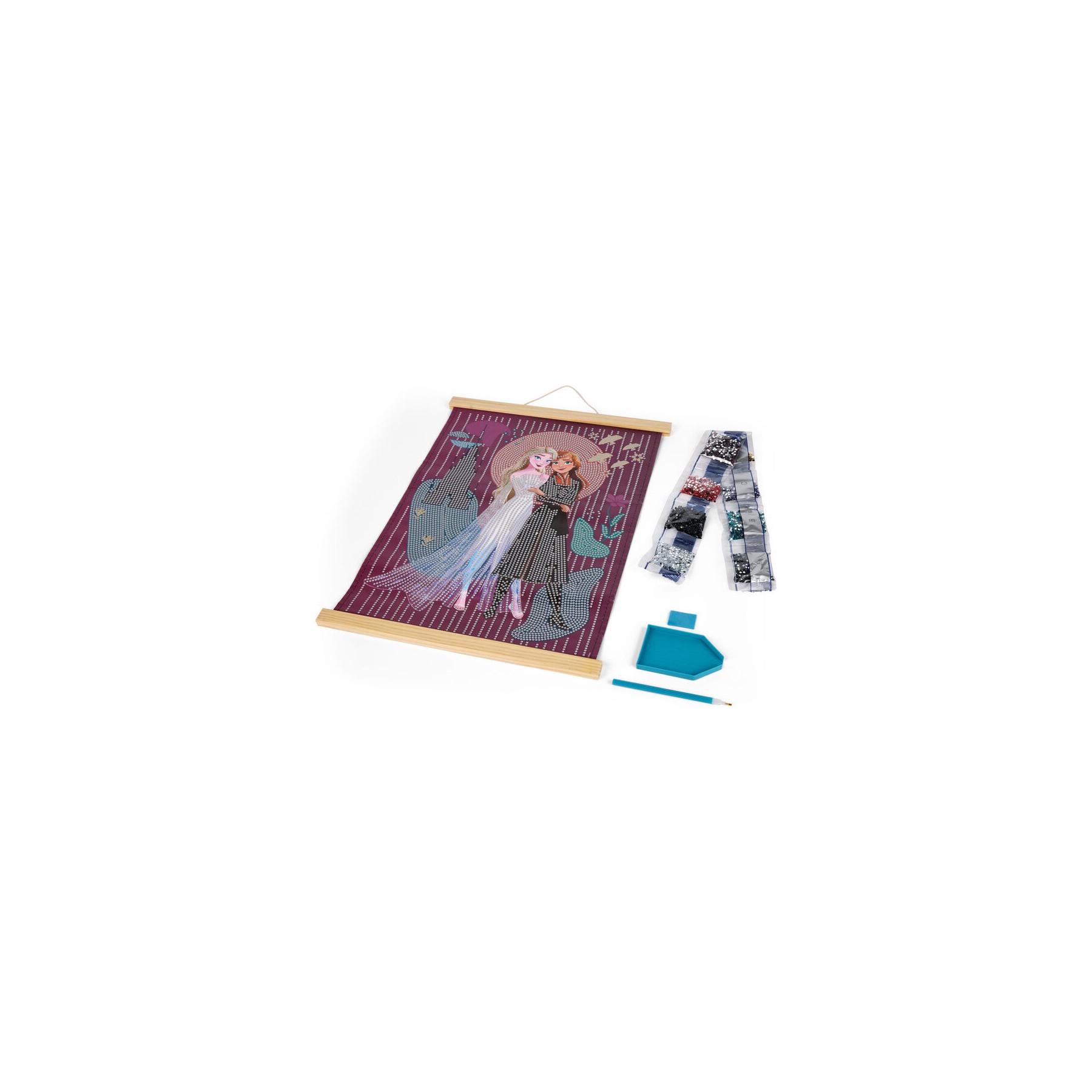 Marco madera pinta con diamantes Frozen Disney