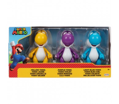 Blister 3 figuras Yoshi Super Mario Bros 10cm