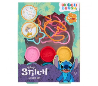 Blister 6 mini botes plastilina + moldes Stitch Disney surtido