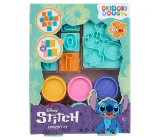 Blister 6 mini botes plastilina + moldes Stitch Disney surtido