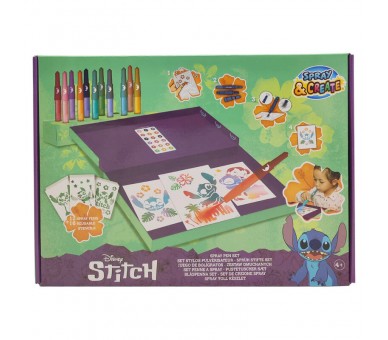 Set aerografo y plantillas Stitch Disney