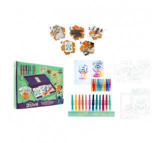 Set aerografo y plantillas Stitch Disney
