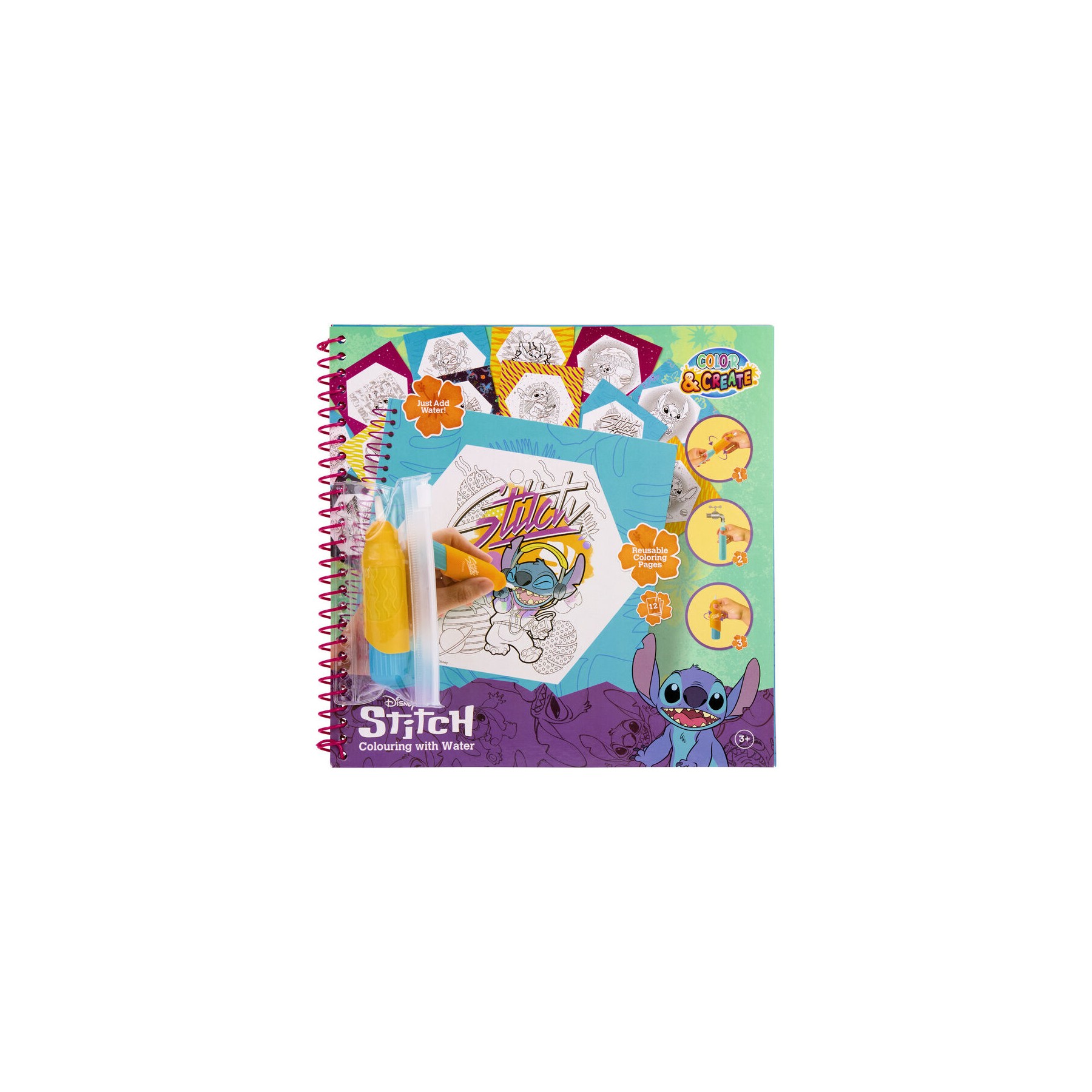 Libro magico pinta con agua Stitch Disney
