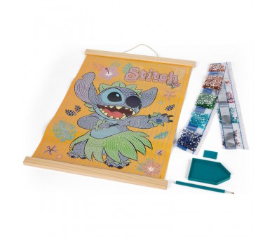 Marco madera pinta con diamantes Stitch Disney