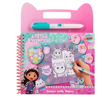 Libro magico pinta con agua La Casa de Muñecas de Gabby