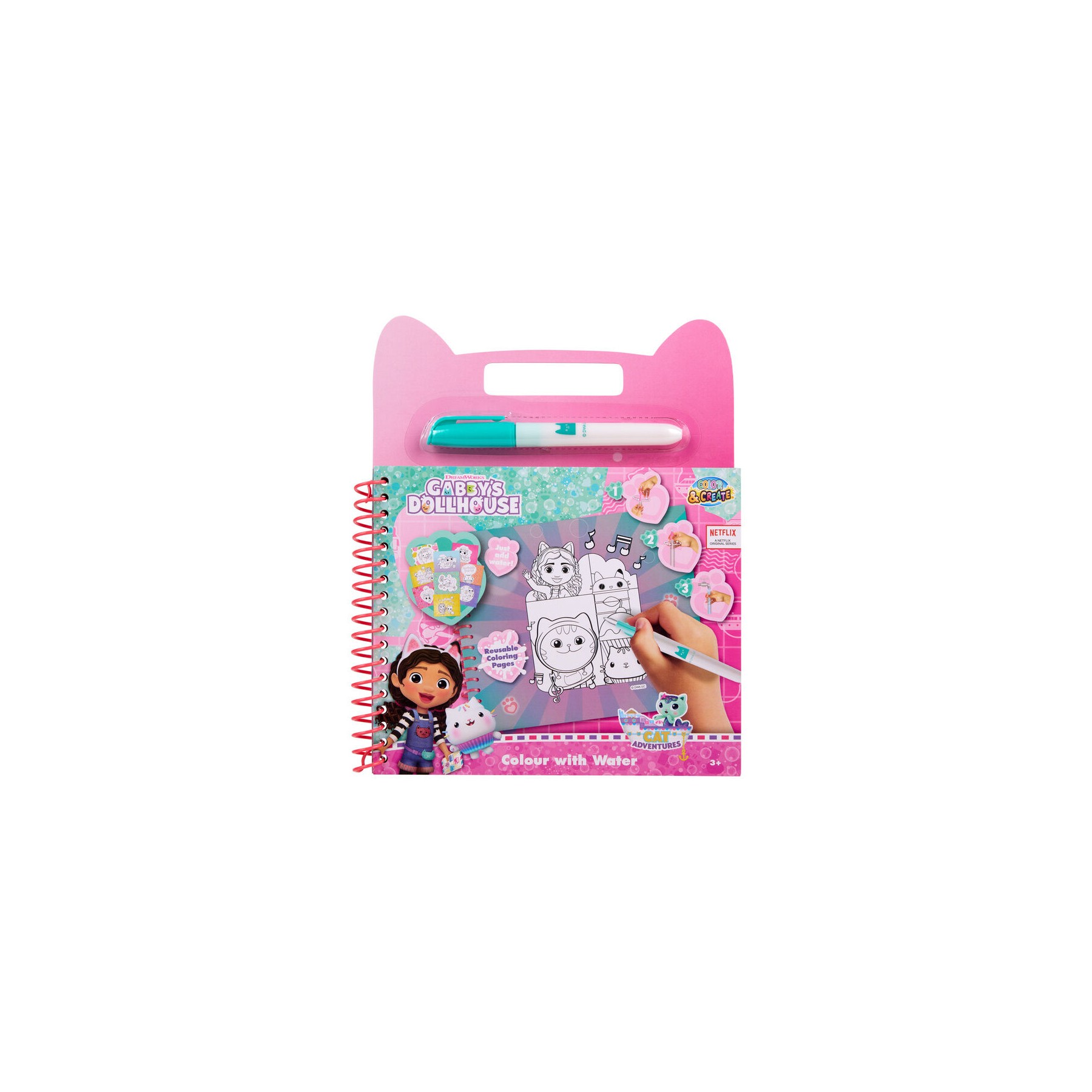 Libro magico pinta con agua La Casa de Muñecas de Gabby