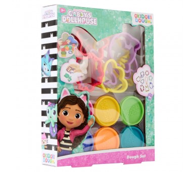 Blister 6 mini botes plastilina + moldes La Casa de Muñecas de Gabby