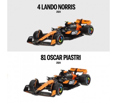 Blister 2 coches Mclaren MCL38 F1 2024 metal