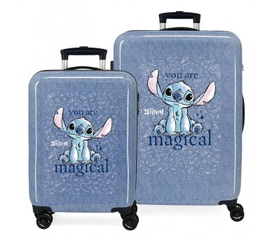 Set 2 maletas trolley ABS You Are Magical Stitch Disney 55-65cm