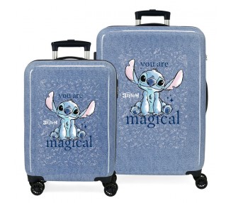 Set 2 maletas trolley ABS You Are Magical Stitch Disney 55-65cm