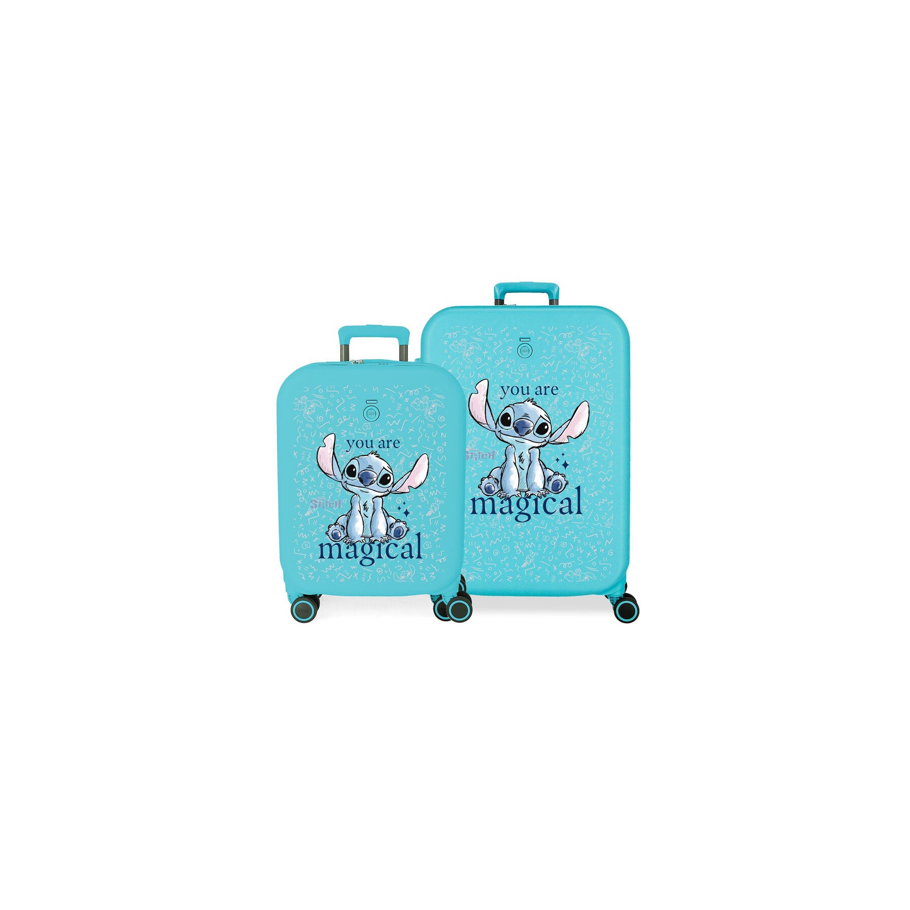 Set 2 maletas trolley ABS You Are Magical Stitch Disney 55-70cm