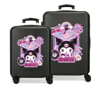Set 2 maletas trolley ABS Wonder Kuromi Hello Kitty 55-65cm