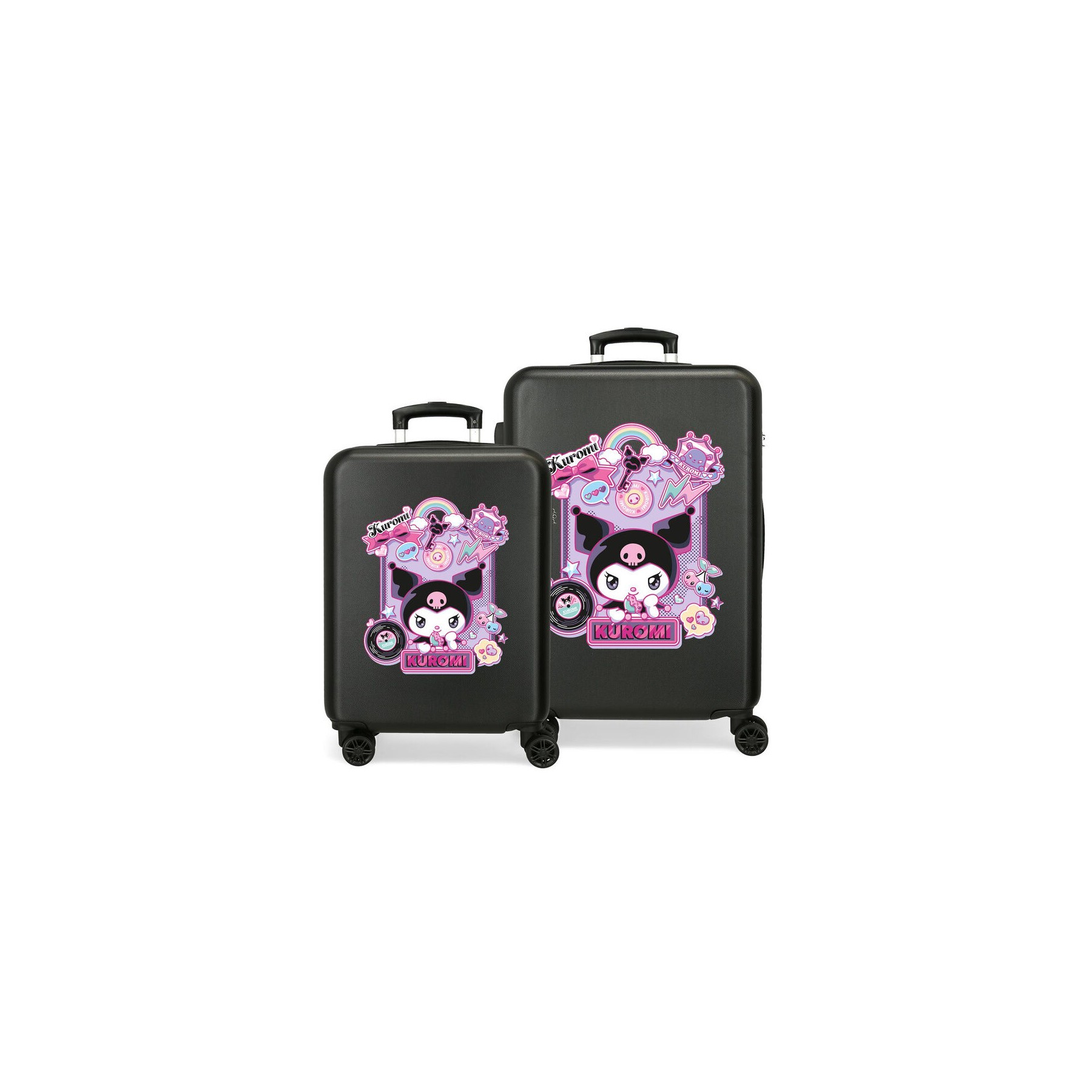 Set 2 maletas trolley ABS Wonder Kuromi Hello Kitty 55-65cm