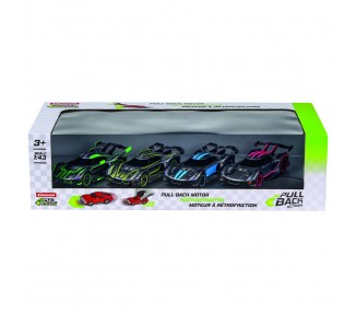 Blister 4 coches Hypercars pull back