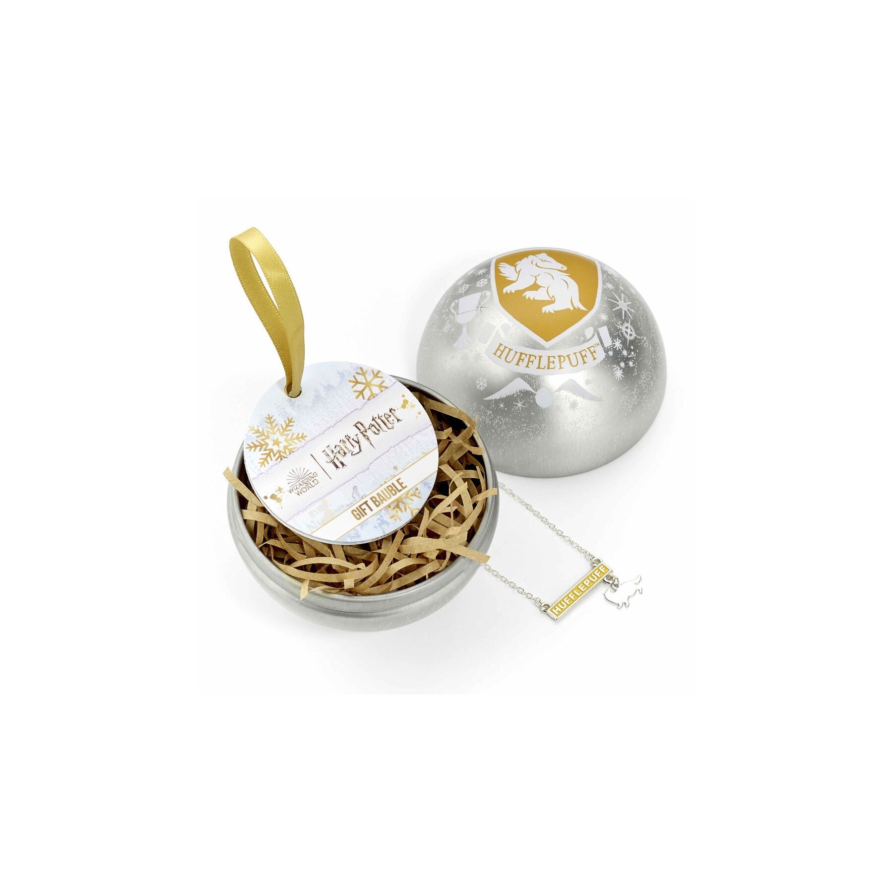 Colgante Hufflepuff + Bola De Navidad Harry Potter