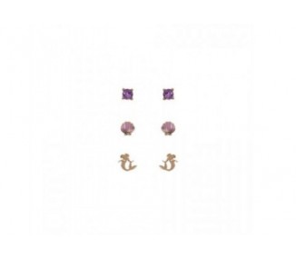 Set 3 Pares De Pendientes La Sirenita Disney