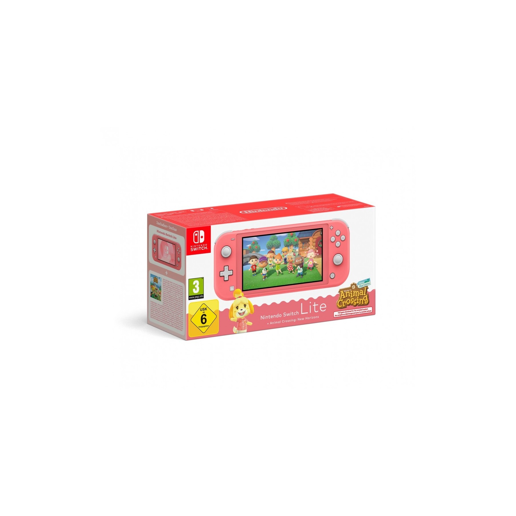 Consola Nintendo Switch Lite Coral+Animal Crossing: New Hori