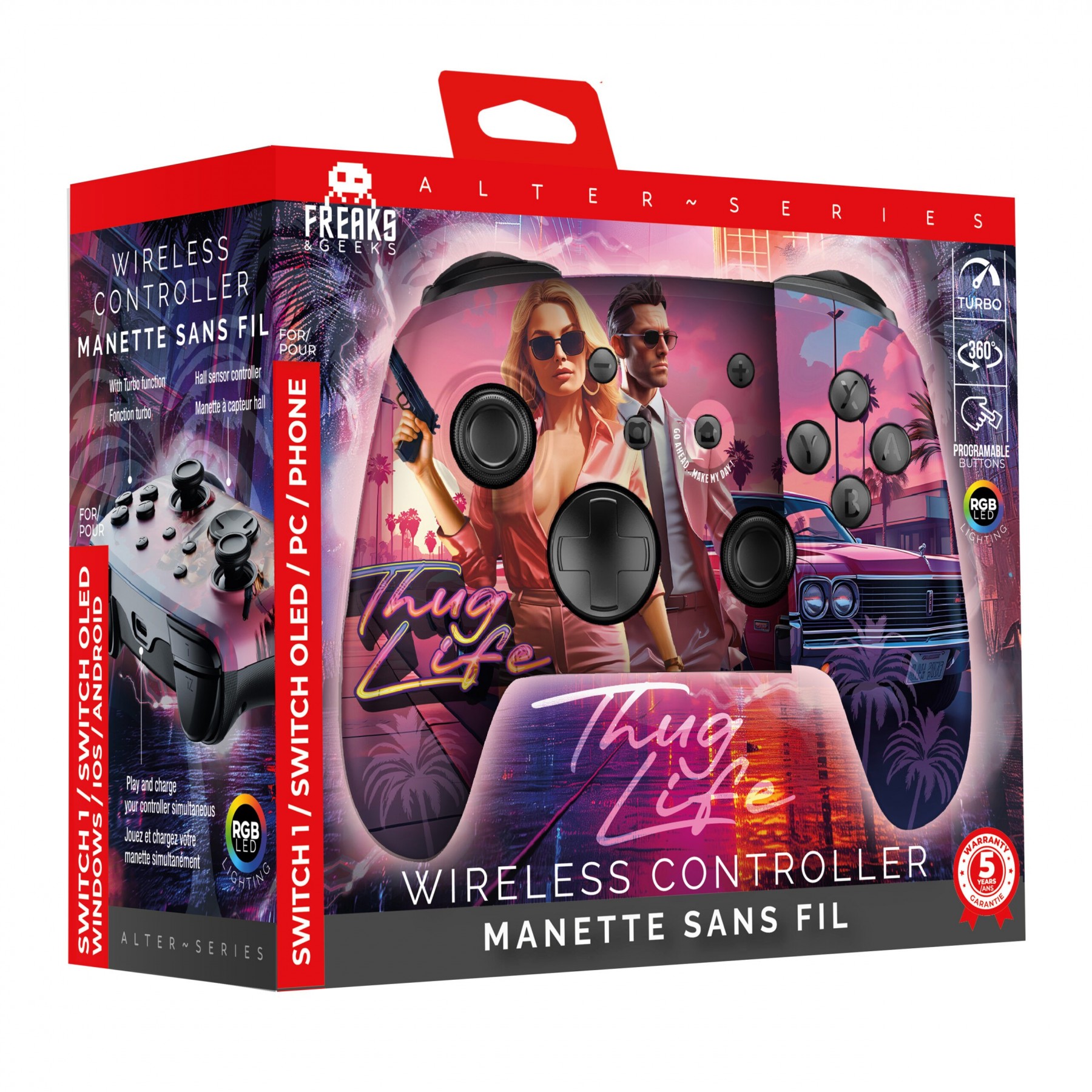 Mando Inalambrico RGB Thug Life Switch-PC