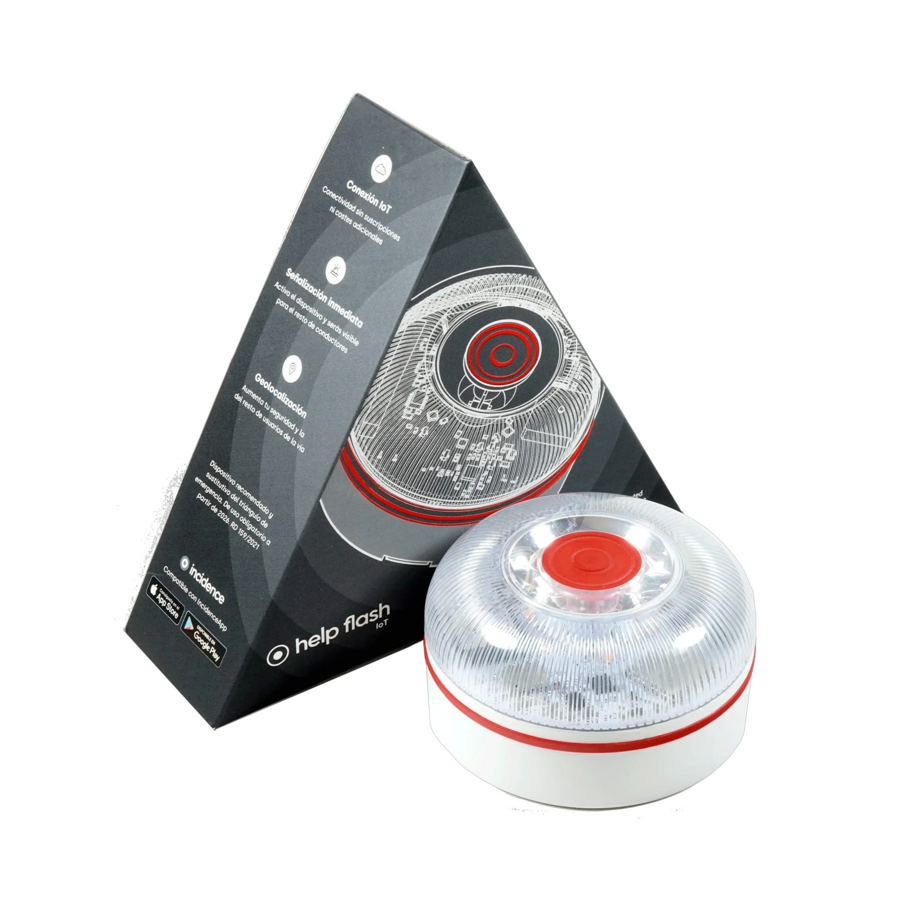 Helpflash Baliza V16 Connected /  Luz De Emergencia Homologa