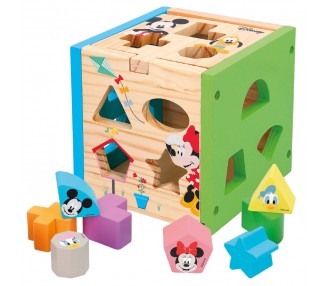 Cubo formas madera Mickey Minnie Disney