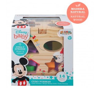 Cubo formas madera Mickey Minnie Disney
