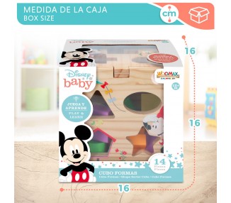 Cubo formas madera Mickey Minnie Disney