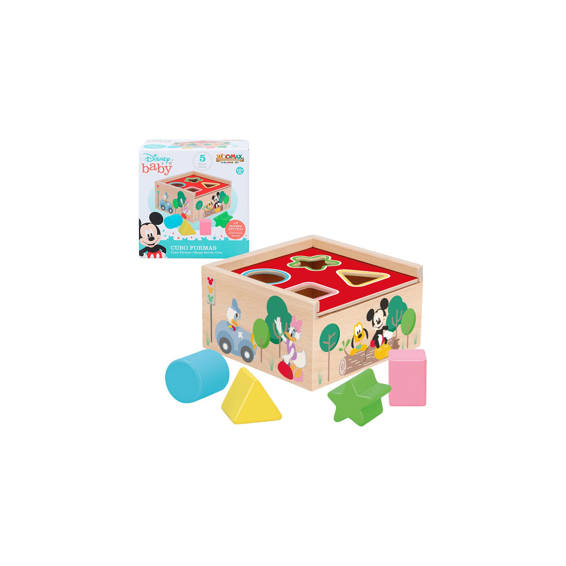Cubo formas madera Mickey Minnie Disney