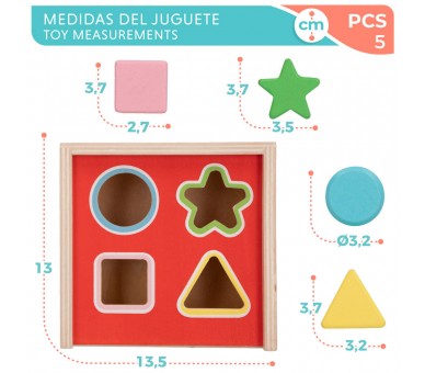 Cubo formas madera Mickey Minnie Disney