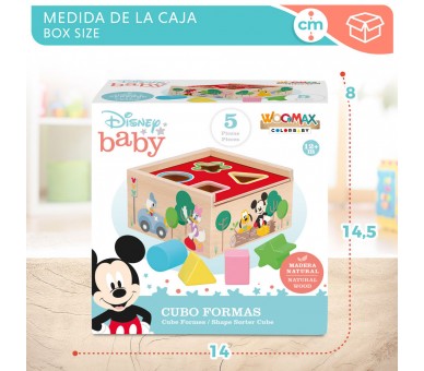 Cubo formas madera Mickey Minnie Disney