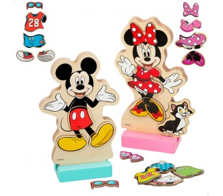 Juego magnetico madera vestidos Minnie Disney