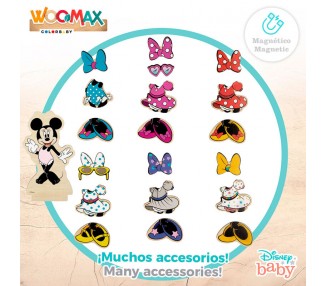 Juego magnetico madera vestidos Minnie Disney