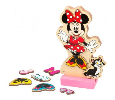 Juego magnetico madera vestidos Minnie Disney