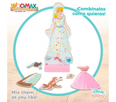 Juego magnetico madera vestidos Cenicienta Disney