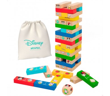 Juego Torre Bloques + Domino madera Disney