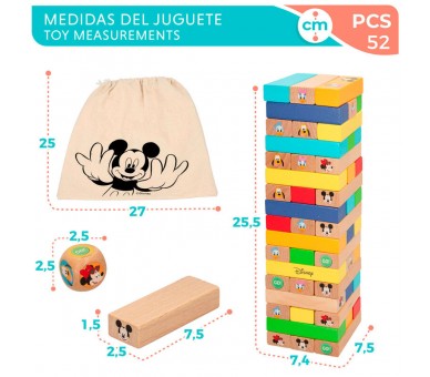 Juego Torre Bloques + Domino madera Disney