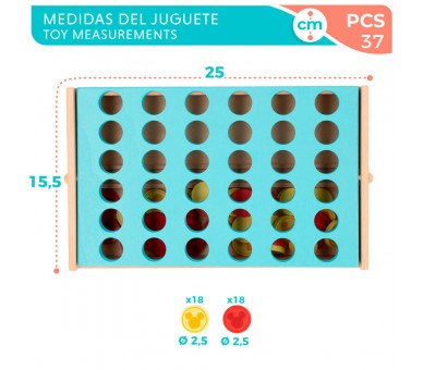 Juego Cuatro en Raya madera Disney