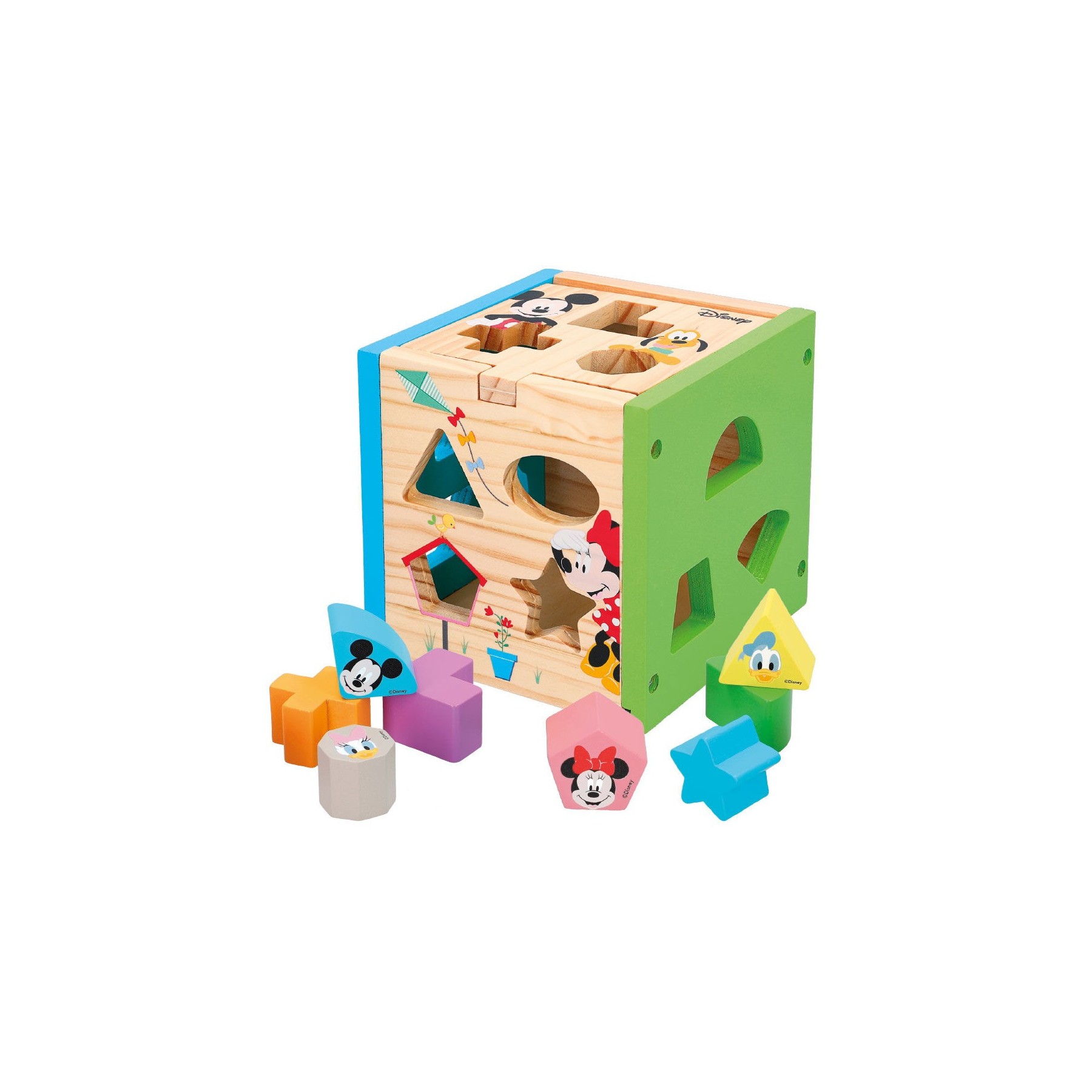 Cubo Formas Madera Mickey Minnie Disney