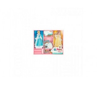 Juego Magnetico Madera Vestidos Princesas Disney
