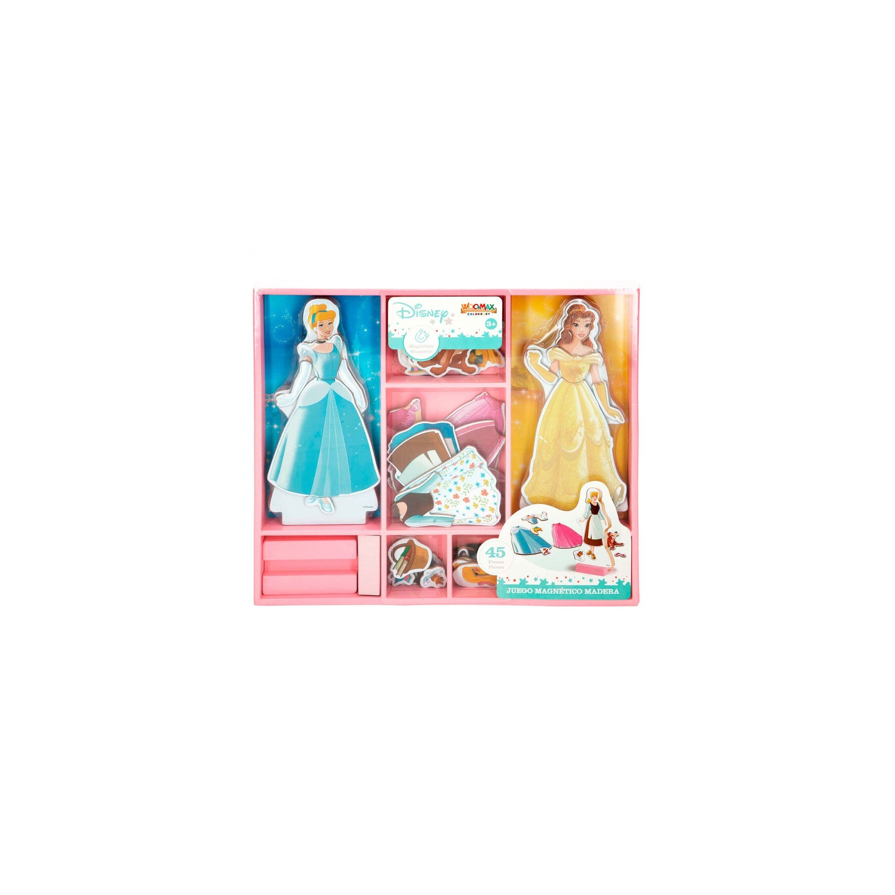 Juego Magnetico Madera Vestidos Princesas Disney