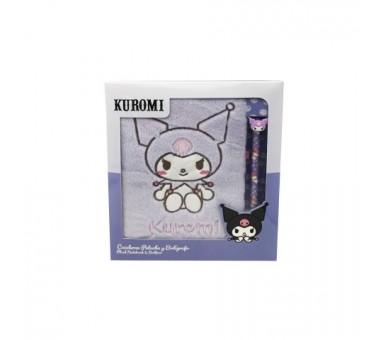 Blister Cuaderno Peluche + Boligrafo Kuromi Hello Kitty