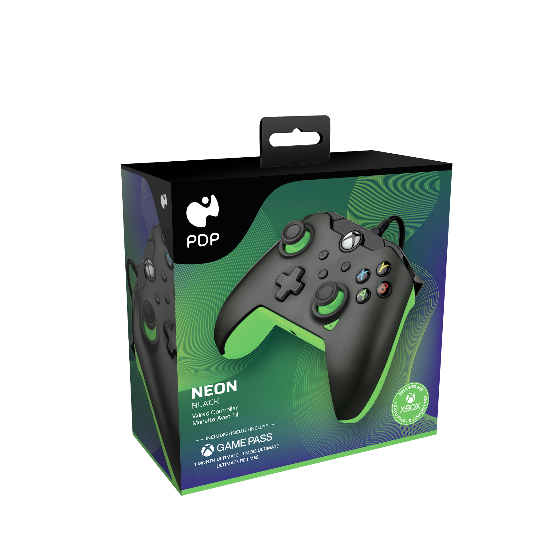 PDP Gaming Con Cable Mando Controller - Neon Negro para XBOX Series X & XBOX One